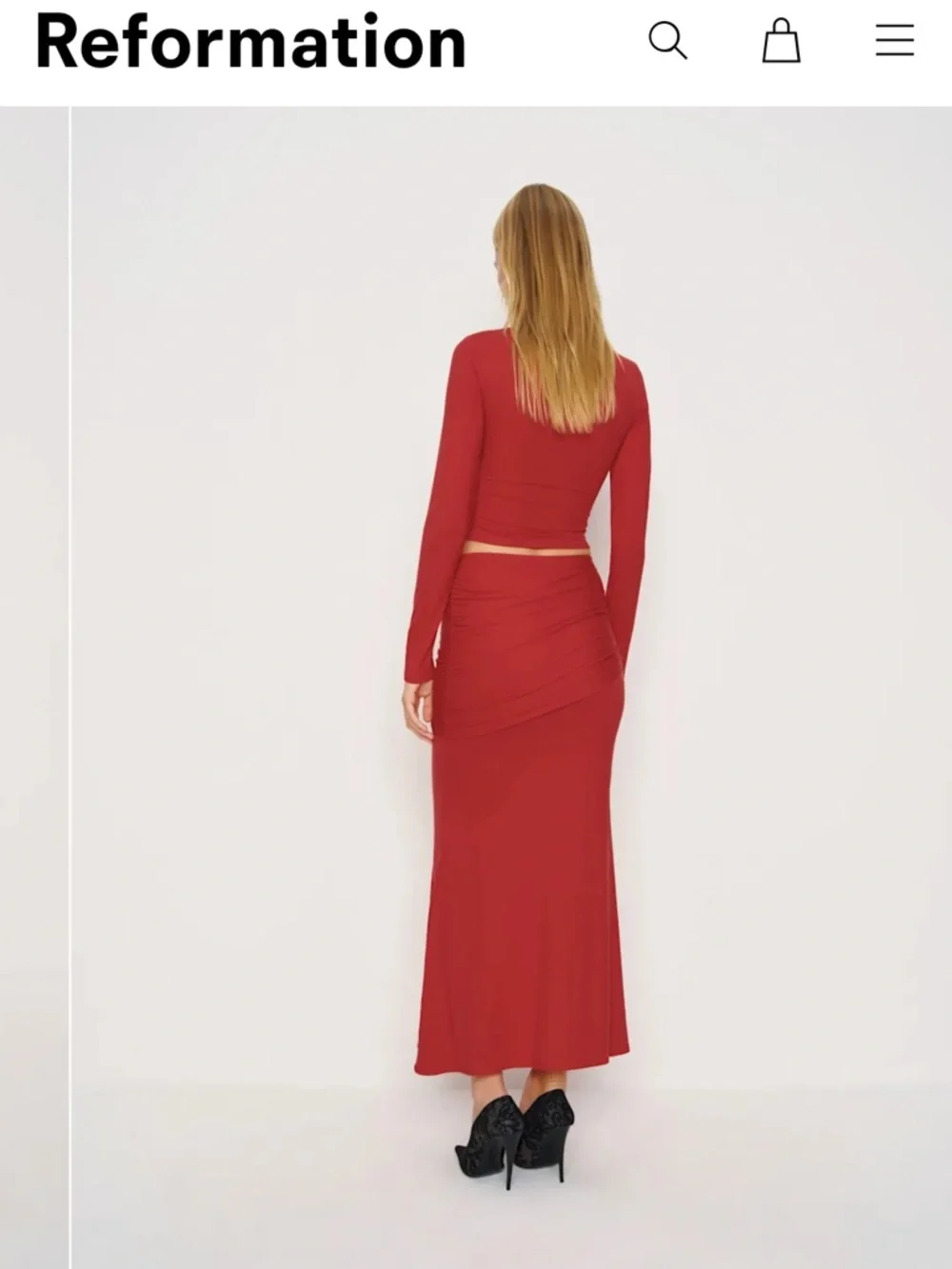 Reformation Emi Knit Two Piece: Skirt and Top Set - Picture 4 of 5